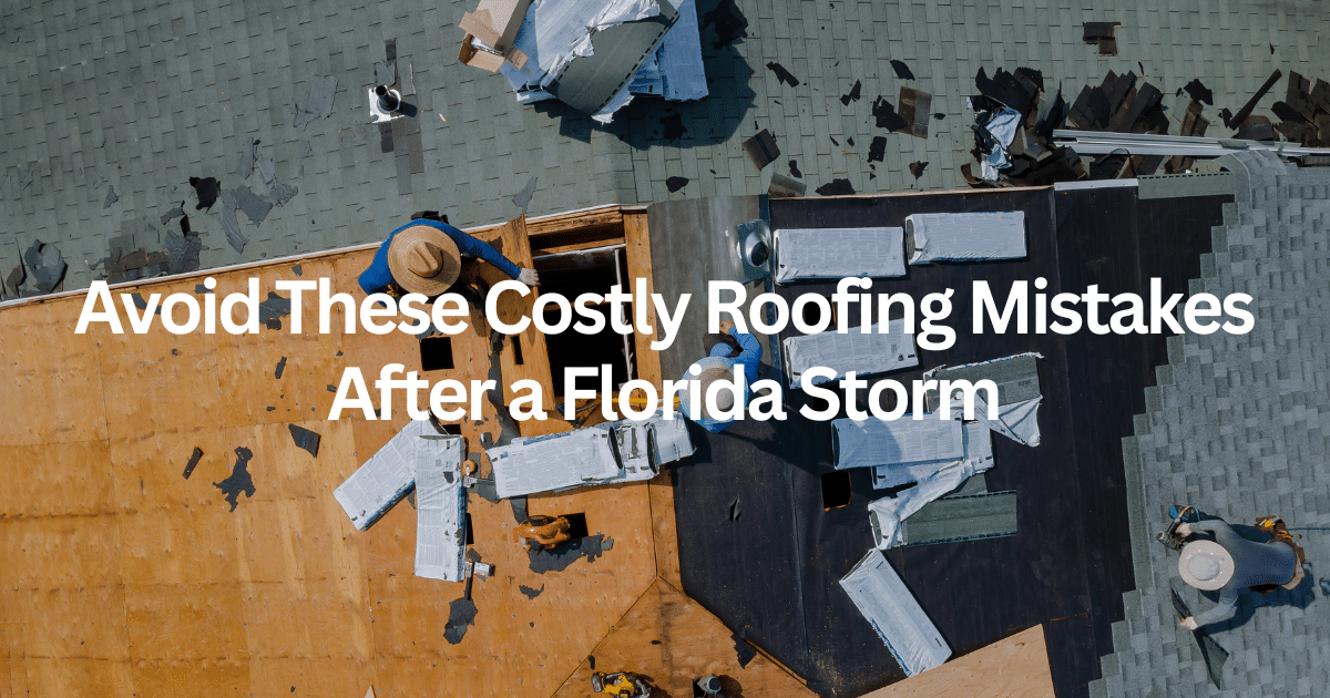 Roof repair Florida – roofer inspecting storm damage on a Florida home